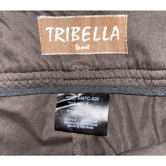 Tribella Sport Brown Capri 3 Button Ankle Straight Leg Casual Pants Size 8 - Picture 7 of 9